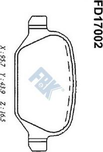 FBK FD17002 - Тормозные колодки, дисковые, комплект autospares.lv