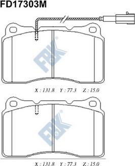 FBK FD17303M - Тормозные колодки, дисковые, комплект autospares.lv