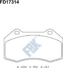 FBK FD17314 - Тормозные колодки, дисковые, комплект autospares.lv