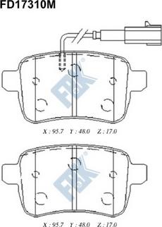 FBK FD17310M - Тормозные колодки, дисковые, комплект autospares.lv