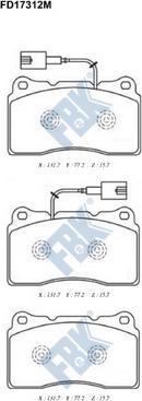 FBK FD17312M - Тормозные колодки, дисковые, комплект autospares.lv