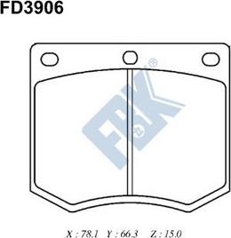 FBK FD3906 - Тормозные колодки, дисковые, комплект autospares.lv