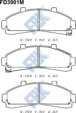 FBK FD3901M - Тормозные колодки, дисковые, комплект autospares.lv