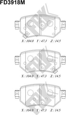 FBK FD3918M - Тормозные колодки, дисковые, комплект autospares.lv