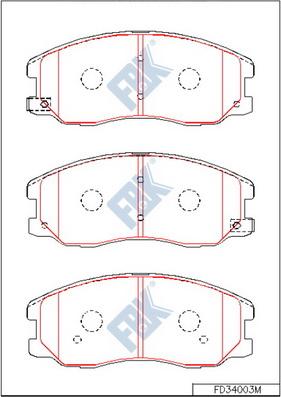 FBK FD34003M - Тормозные колодки, дисковые, комплект autospares.lv