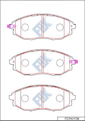 FBK FD34015M - Тормозные колодки, дисковые, комплект autospares.lv