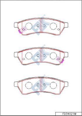 FBK FD34021M - Тормозные колодки, дисковые, комплект autospares.lv