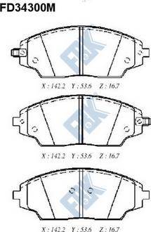 FBK FD34300M - Тормозные колодки, дисковые, комплект autospares.lv