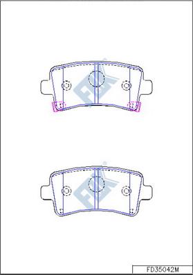 FBK FD35042M - Тормозные колодки, дисковые, комплект autospares.lv