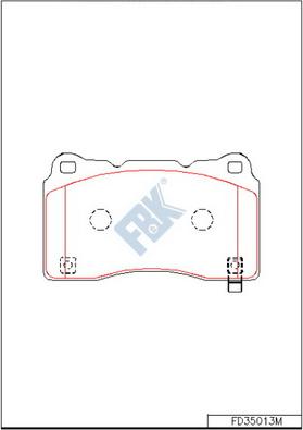 FBK FD35013M - Тормозные колодки, дисковые, комплект autospares.lv