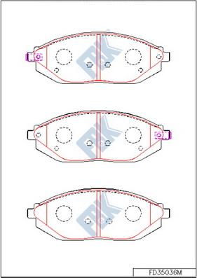 FBK FD35036M - Тормозные колодки, дисковые, комплект autospares.lv