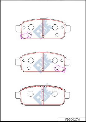 FBK FD35027M - Тормозные колодки, дисковые, комплект autospares.lv