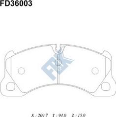 FBK FD36003 - Тормозные колодки, дисковые, комплект autospares.lv