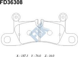 FBK FD36308 - Тормозные колодки, дисковые, комплект autospares.lv