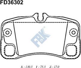 FBK FD36302 - Тормозные колодки, дисковые, комплект autospares.lv