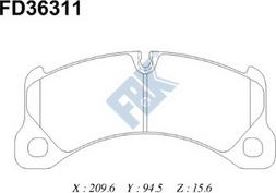 FBK FD36311 - Тормозные колодки, дисковые, комплект autospares.lv