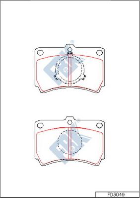 FBK FD3049 - Тормозные колодки, дисковые, комплект autospares.lv