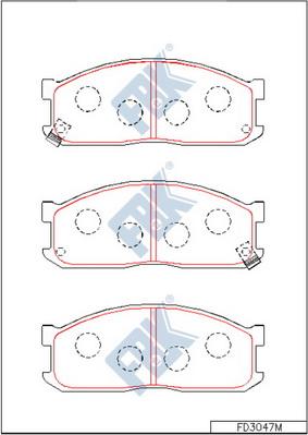 FBK FD3047M - Тормозные колодки, дисковые, комплект autospares.lv