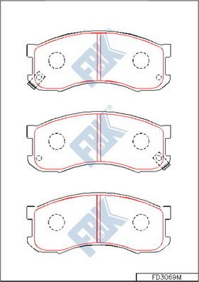 FBK FD3069M - Тормозные колодки, дисковые, комплект autospares.lv