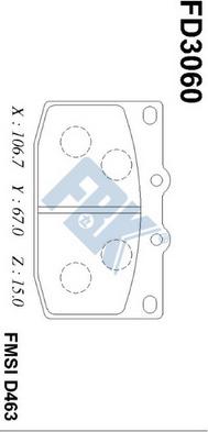 FBK FD3060 - Тормозные колодки, дисковые, комплект autospares.lv