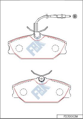 FBK FD30003M - Тормозные колодки, дисковые, комплект autospares.lv