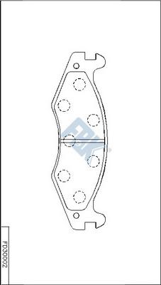 FBK FD30002 - Тормозные колодки, дисковые, комплект autospares.lv