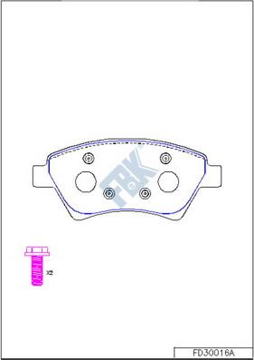 FBK FD30016A - Тормозные колодки, дисковые, комплект autospares.lv