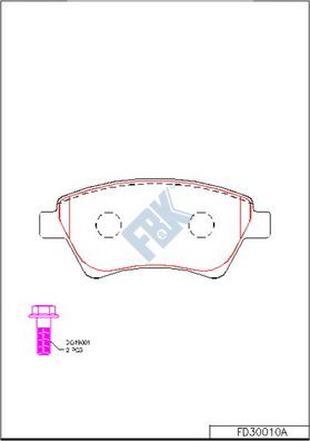 FBK FD30010A - Тормозные колодки, дисковые, комплект autospares.lv