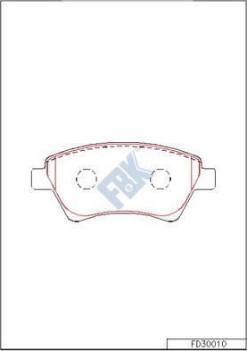 FBK FD30010 - Тормозные колодки, дисковые, комплект autospares.lv