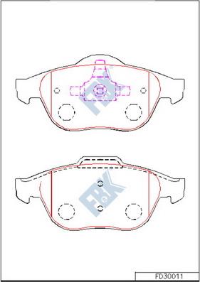 FBK FD30011 - Тормозные колодки, дисковые, комплект autospares.lv