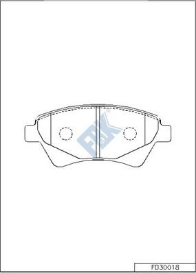 FBK FD30018 - Тормозные колодки, дисковые, комплект autospares.lv