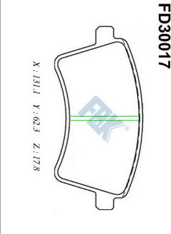 FBK FD30017 - Тормозные колодки, дисковые, комплект autospares.lv