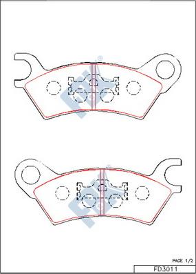 FBK FD3011 - Тормозные колодки, дисковые, комплект autospares.lv