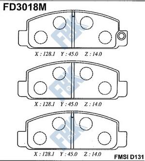 FBK FD3018M - Тормозные колодки, дисковые, комплект autospares.lv