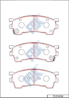 FBK FD3084M - Тормозные колодки, дисковые, комплект autospares.lv