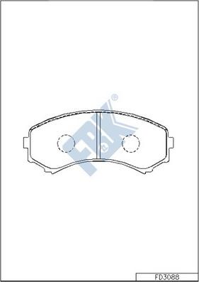 FBK FD3088 - Тормозные колодки, дисковые, комплект autospares.lv