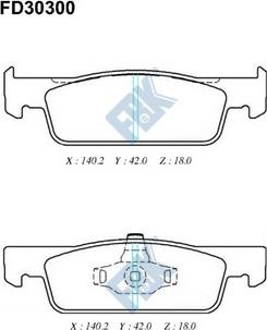 FBK FD30300 - Тормозные колодки, дисковые, комплект autospares.lv