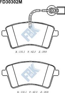 FBK FD30302M - Тормозные колодки, дисковые, комплект autospares.lv