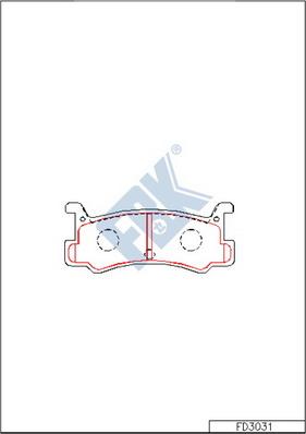 FBK FD3031 - Тормозные колодки, дисковые, комплект autospares.lv