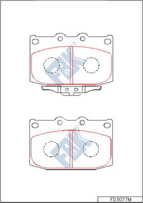 FBK FD3077M - Тормозные колодки, дисковые, комплект autospares.lv