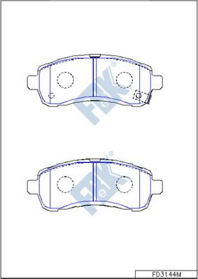 FBK FD3144M - Тормозные колодки, дисковые, комплект autospares.lv