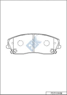 FBK FD31044M - Тормозные колодки, дисковые, комплект autospares.lv