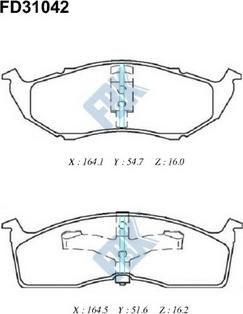 FBK FD31042 - Тормозные колодки, дисковые, комплект autospares.lv