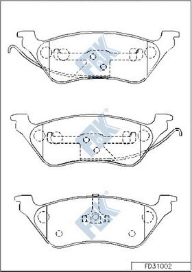 FBK FD31002 - Тормозные колодки, дисковые, комплект autospares.lv