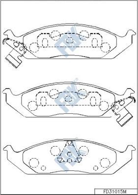 FBK FD31015M - Тормозные колодки, дисковые, комплект autospares.lv