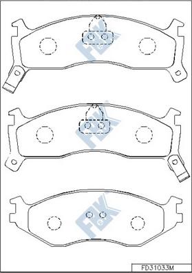 FBK FD31033M - Тормозные колодки, дисковые, комплект autospares.lv