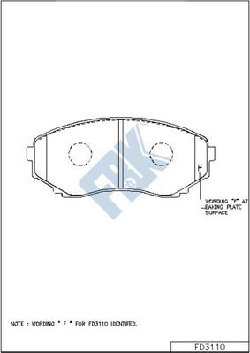 FBK FD3110 - Тормозные колодки, дисковые, комплект autospares.lv