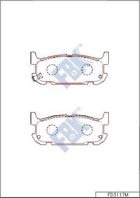 FBK FD3117M - Тормозные колодки, дисковые, комплект autospares.lv