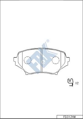 FBK FD3134M - Тормозные колодки, дисковые, комплект autospares.lv