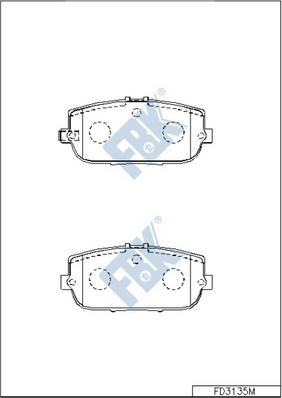 FBK FD3135M - Тормозные колодки, дисковые, комплект autospares.lv